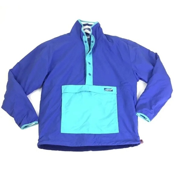 Chubbies Mens Sz M Reversible Fleece Windbreaker Pullover Blue Striped Nylon - Picture 2 of 10